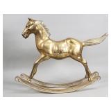 Large brass rocking horse