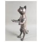 Vintage brass cat butler figurine