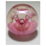 Signed Abelman art glass paperweight