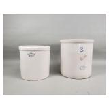 Pair of vintage stoneware crocks