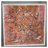 Abstract mixed media wall decoration