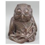 Vintage Richard Fisher bronze tone resin owl