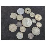 Foreign coins with several silver pieces: 1857