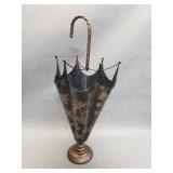 Vintage hand painted metal umbrella stand