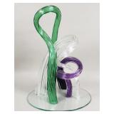 Abstract glass sculpture