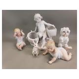 Group of porcelain bisque figurines