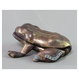 Vintage brass frog trinket box
