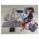 Box of misc. Women hand bag, wallet, Tommy