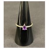 Vintage sterling silver and amethyst ring