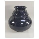 Vintage black glass vase