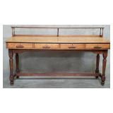 Antique 2-piece tiger oak bankers desk