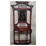 Antique mahogany hall tree