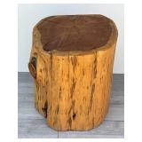 Wood stump side table