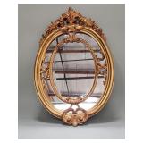 Italian gilt oval mirror