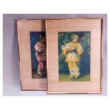 Pair of Esther Hunt vintage color lithographs