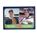 Jose Canseco Fleer signed baseball card