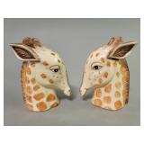 Pair of ceramic giraffe