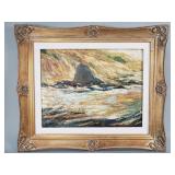 Signed impressionist-style impasto oil on canvas