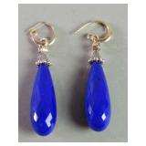 14k gold and lapis lazuli earrings