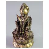 Vintage Chinese brass three sided Buddha altar