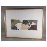 Pencil signed multi media collage