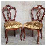Victorian-style mahogany balloon back chairs