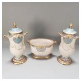 3 pieces vintage ceramic,urns and planter