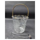 Vintage etched glass ice bucket