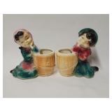 Vintage Royal Copley ceramic barrel planters
