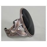 Sterling silver Navajo style bracelet with an