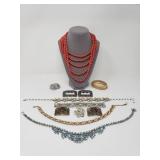 Group of costume jewelry, Trifari, Weiss, Gale,