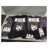Box of Rick James t-shirts