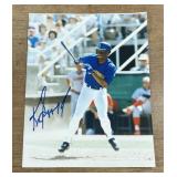 Ken Griffey Jr signed 8 x 10 in blue sharpie