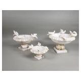 3 alabaster birdbath bowls