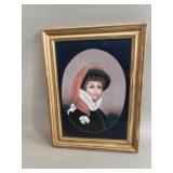 Antique reversed painting on glass