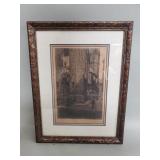 Vintage signed etching