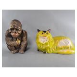Pair of vintage plaster figural banks