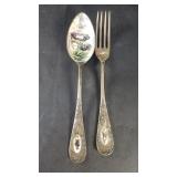Vintage enameled 800 silver Mexican souvenir