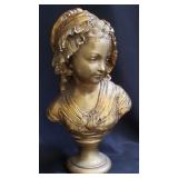 Vintage plaster gilt bust