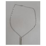 14k white gold chain with diamond pendant