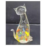 Hand blown glass cat figure