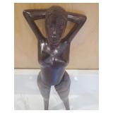 Vintage hand carved  wooden nude woman nutcracker
