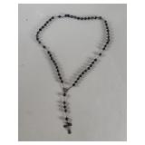 Vintage silver rosary with iridescent