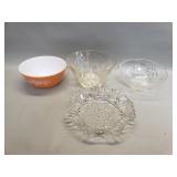 Group of glass bowls and tray