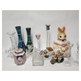 Vintage items - candle holders, porcelain,