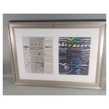 Framed mixed media art