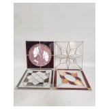 Four stained glass panels
