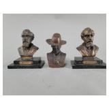 Pair of Dickens brass tone spelter bookends and
