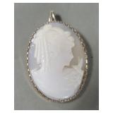 Victorian 10k gold carved shell cameo