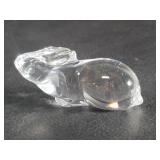 French crystal rabbit figure paperweight